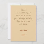 Welkom terug Brown Owl Teacher Invitation Kaart (Achterkant)
