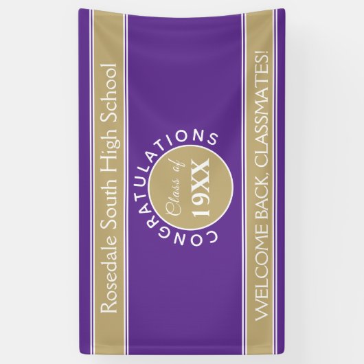 Welkom terug! CUSTOM class reünie banner (Verticaal)