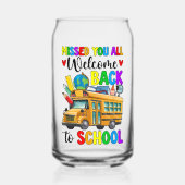 Welkom terug eerste schooldag buschauffeur blikvorm glas (Voorkant)
