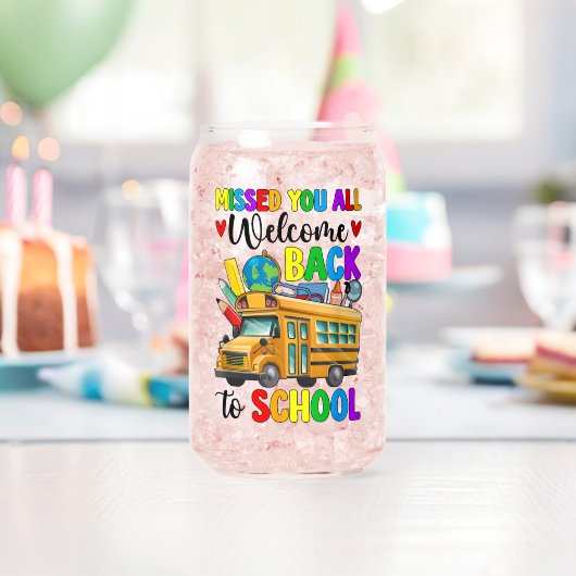Welkom terug eerste schooldag buschauffeur blikvorm glas (Insitu (Verjaardag))