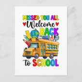 Welkom terug eerste schooldag buschauffeur briefkaart (Voorkant)