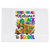 Welkom terug eerste schooldag buschauffeur groot cadeauzakje (Achterkant)