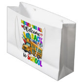 Welkom terug eerste schooldag buschauffeur groot cadeauzakje (Voorkant Gekanteld)