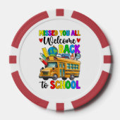 Welkom terug eerste schooldag buschauffeur poker chips (Voorkant)