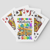 Welkom terug eerste schooldag buschauffeur pokerkaarten (Achterkant)