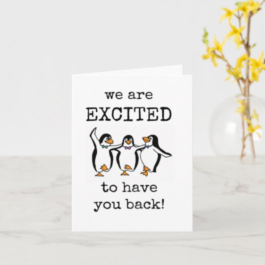 Welkom terug, enthousiast om je terug te hebben, w kaart (Gele Bloem)