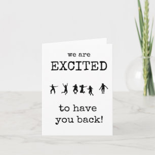 Welkom terug, enthousiast om je terug te hebben, w kaart