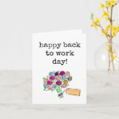 Welkom terug, gelukkig terug naar het werk dag kaart (Gele Bloem)