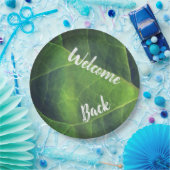 Welkom Terug Green Leaf Foto Vrijwilliger Medewerk Papieren Bordje (Feest)