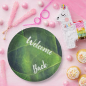 Welkom Terug Green Leaf Foto Vrijwilliger Medewerk Papieren Bordje (Feest)