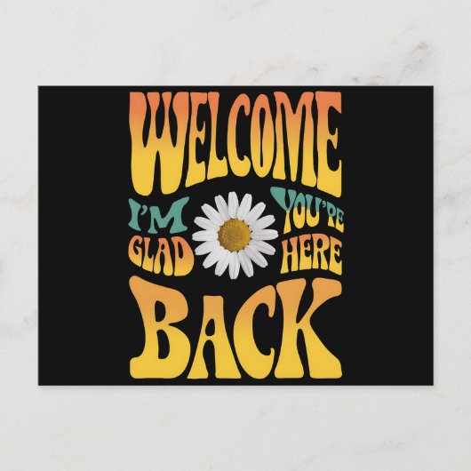 Welkom terug Ik ben blij dat je hier bent leraar Briefkaart (Voorkant)