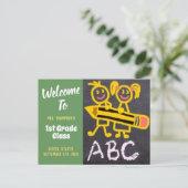 Welkom terug in de brieven van schoolleraar Chalkb Briefkaart (Staand voorkant)