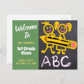 Welkom terug in de brieven van schoolleraar Chalkb Briefkaart (Voorkant / Achterkant)