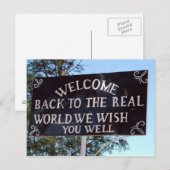 Welkom terug in de echte wereld briefkaart (Voorkant / Achterkant)