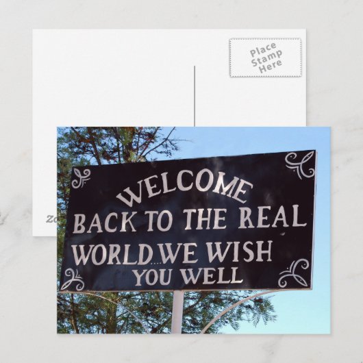 Welkom terug in de echte wereld briefkaart (Voorkant / Achterkant)