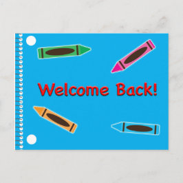 Welkom terug in de Notitieboek van School Crayons Briefkaart