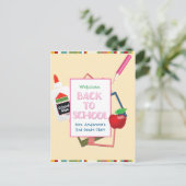 Welkom terug in de schooltypografie briefkaart (Staand voorkant)