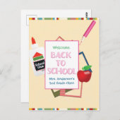 Welkom terug in de schooltypografie briefkaart (Voorkant / Achterkant)