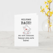 Welkom terug Kaart, Schattigee kat, grappige kaart (Gele Bloem)