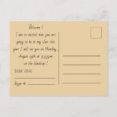 Welkom Terug Leraar Uil Bruin Briefkaart (Achterkant)