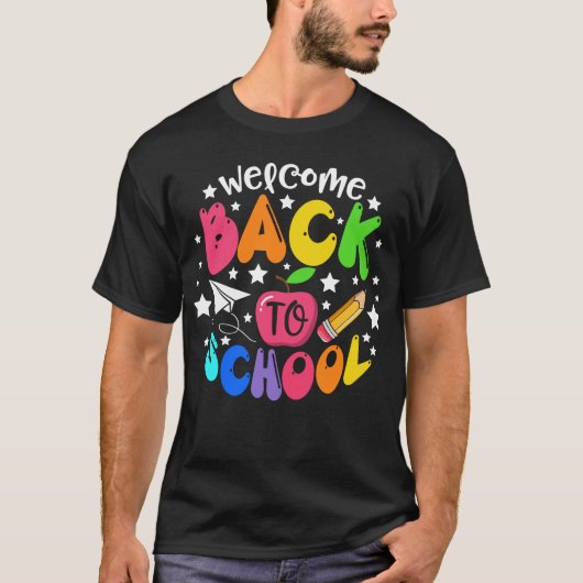 Welkom terug naar de eerste schooldag t-shirt (Voorkant)