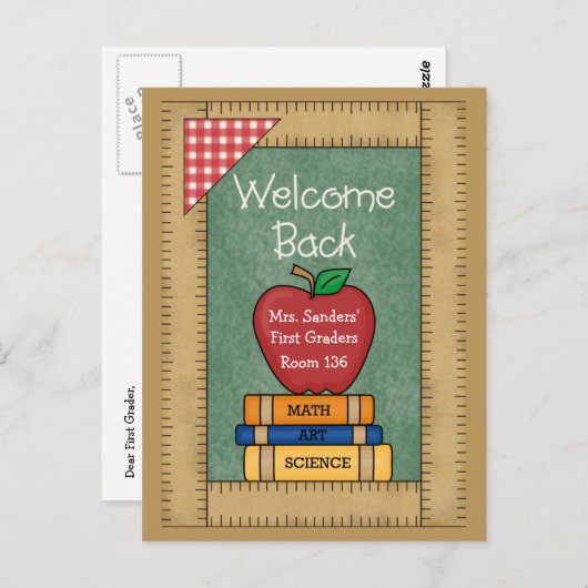 Welkom terug naar het Briefkaart van de School (Voorkant / Achterkant)