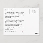 Welkom terug naar het Briefkaart van de School (Achterkant)