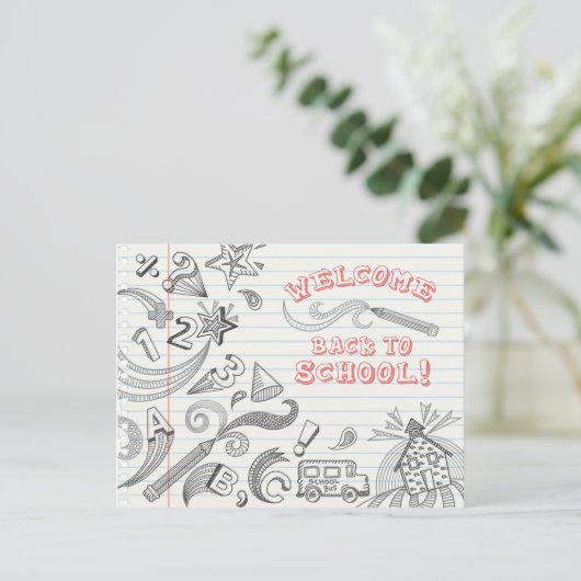 Welkom terug naar het Briefkaart van de School (Staand voorkant)