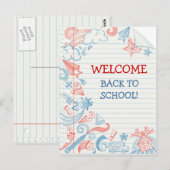 Welkom terug naar het Briefkaart van de School (Voorkant / Achterkant)
