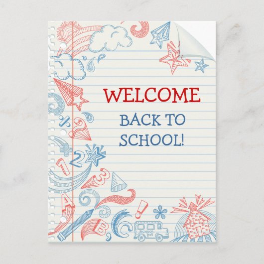 Welkom terug naar het Briefkaart van de School (Voorkant)