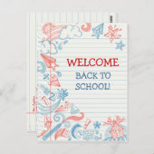 Welkom terug naar het Briefkaart van de School (Voorkant / Achterkant)