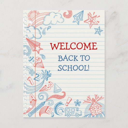 Welkom terug naar het Briefkaart van de School (Voorkant)