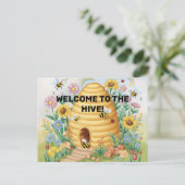 Welkom Terug naar het Hive Briefkaart voor School (Staand voorkant)