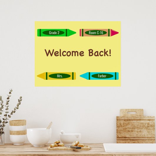 Welkom terug naar het vak Aangepaste kleuren schoo Poster (Keuken)