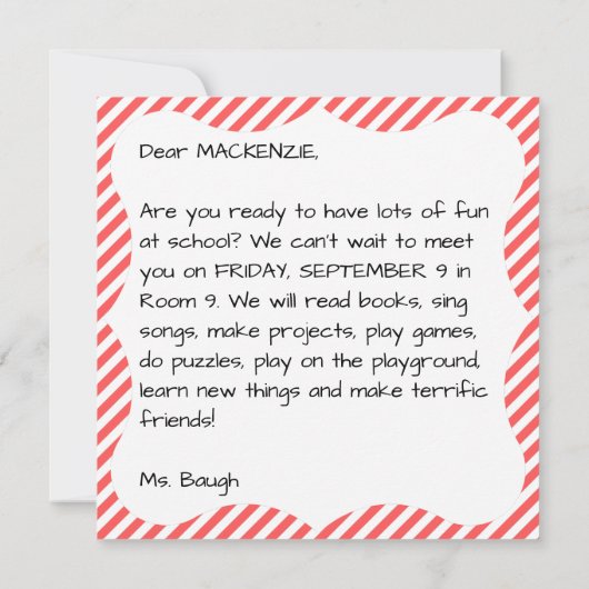 Welkom terug naar Kaart school (Achterkant)