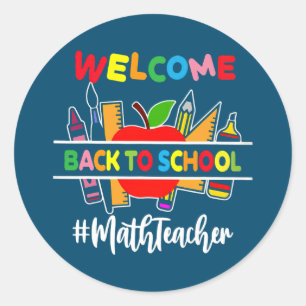 Welkom terug naar leraar Wiskunde school Ronde Sticker