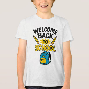 Welkom terug naar leuk zak school potlood Tri-Blend shirt