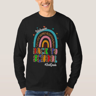 Welkom terug naar school 2e klas leraar regenboog t-shirt