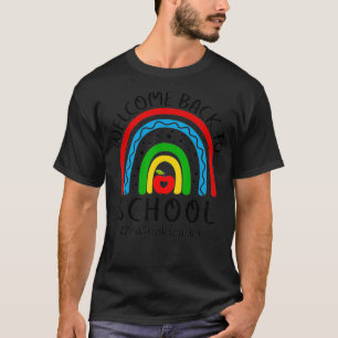 Welkom terug naar school 2e klas leraar regenboog t-shirt
