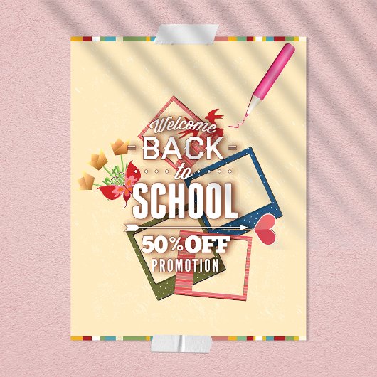 Welkom terug naar school 50% korting 2 flyer