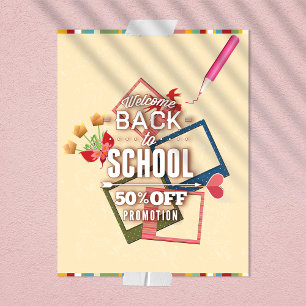 Welkom terug naar school, 50% korting op promotie flyer