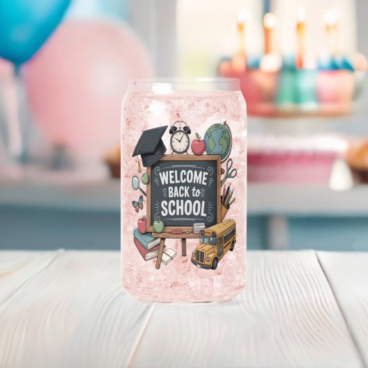 Welkom terug naar school blikvorm glas (Insitu (Baby Shower))