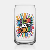 Welkom terug naar school blikvorm glas (Voorkant)