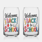 Welkom terug naar school blikvorm glas (Voorkant)