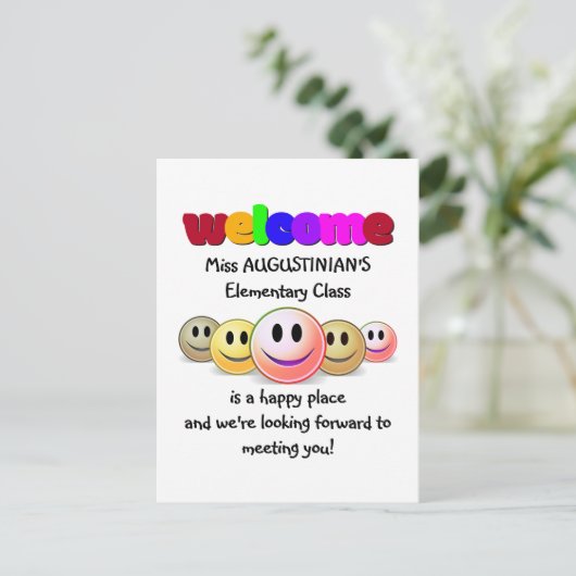 Welkom terug naar SCHOOL Briefkaart (Staand voorkant)