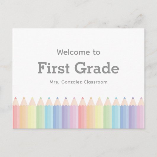 Welkom Terug naar School Briefkaart Sjabloon (Voorkant)