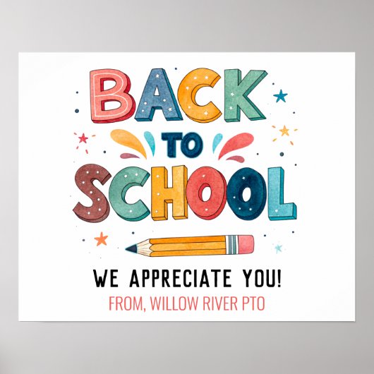 Welkom Terug naar school – Bright & Fun Classroom Poster (Voorkant)