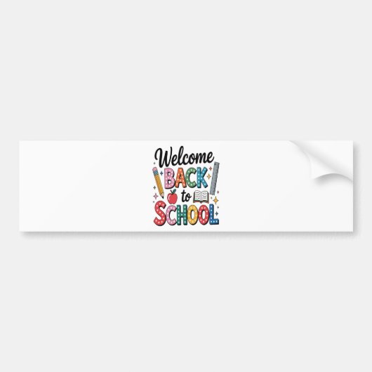Welkom terug naar school bumpersticker (Voorkant)
