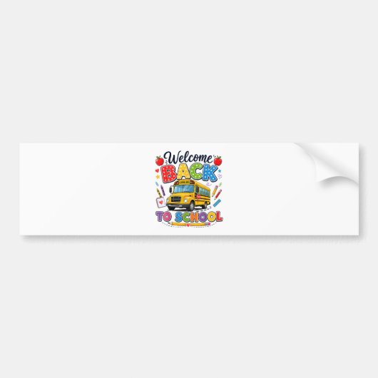 Welkom terug naar school Buschauffeur Eerste Dag Bumpersticker (Voorkant)