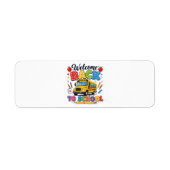 Welkom terug naar school Buschauffeur Eerste Dag Etiket (Voorkant)